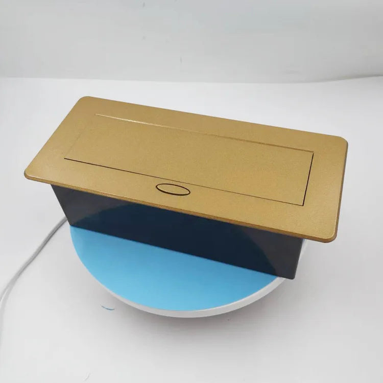 All-Aluminum Pop-Up Desktop Power Socket – EU/FR Standard Hidden Table Outlet