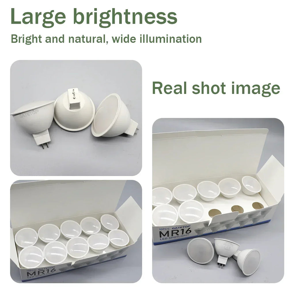 10Pack Focos LED GU5.3 Bulb 3W 5W 6W 8W Lamps MR16 Low Pressure ACDC 12V 24V Spotlight Replace Halogen Lamps Home Foyer Lighting