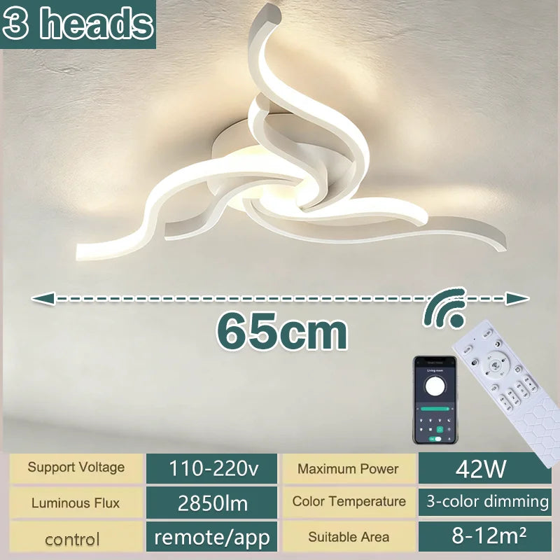 Remote Dimmable LED Ceiling Light 110–220V (3-Color Modern Lamp for Living & Bedroom)