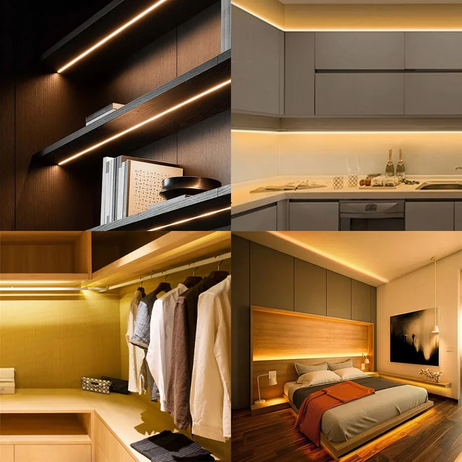 USB 5V COB LED Tape 320LEDs/m with 3Key Dimmer ON/OFF 1-5m 8mm High Density Flexible Ribbon for Room Kitchen Shelf Decor