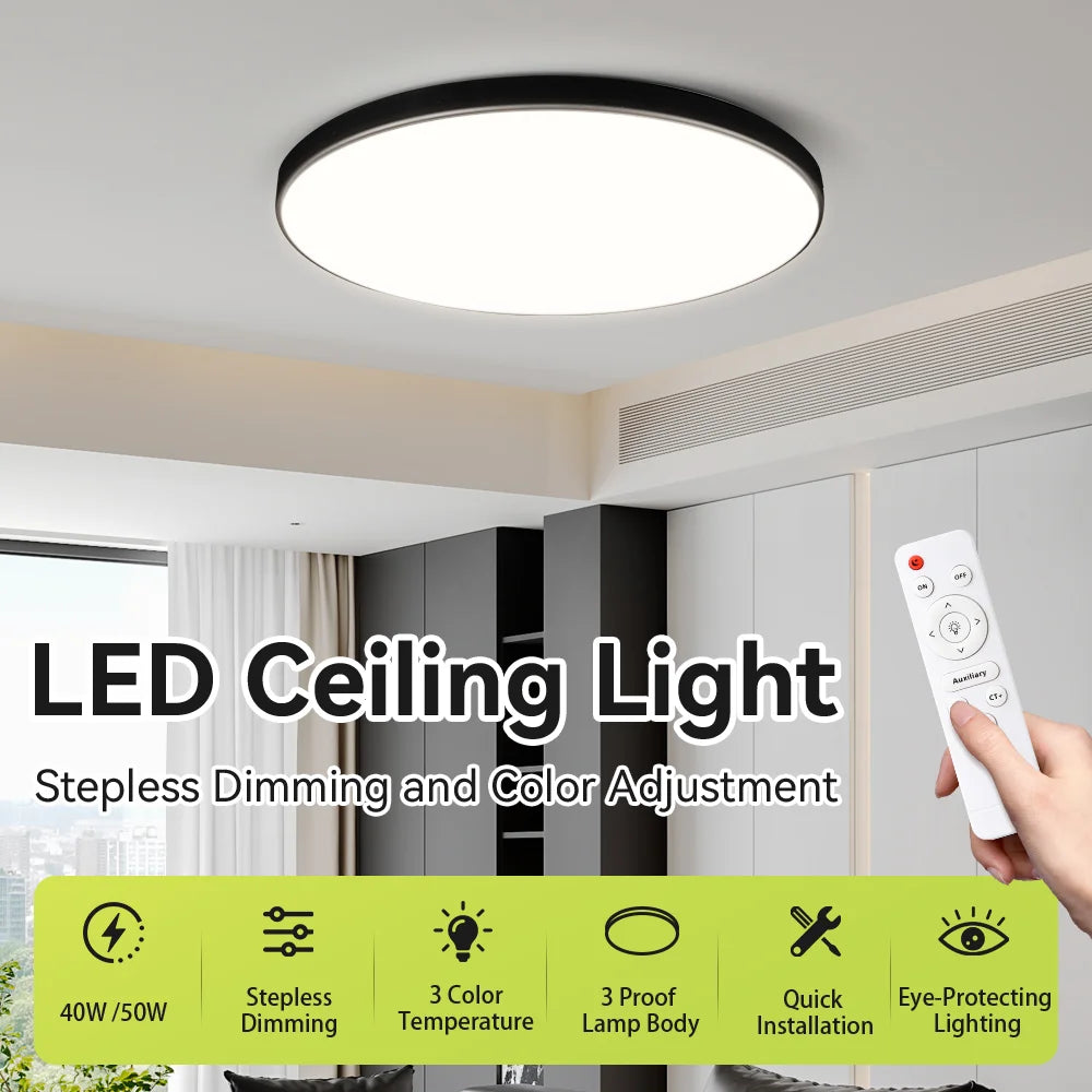 Smart LED Ceiling Light Adjustable Color Temperature Remote Control 270mm/370mm 30-40W Bedroom Atmosphere Lamp Home Decoration