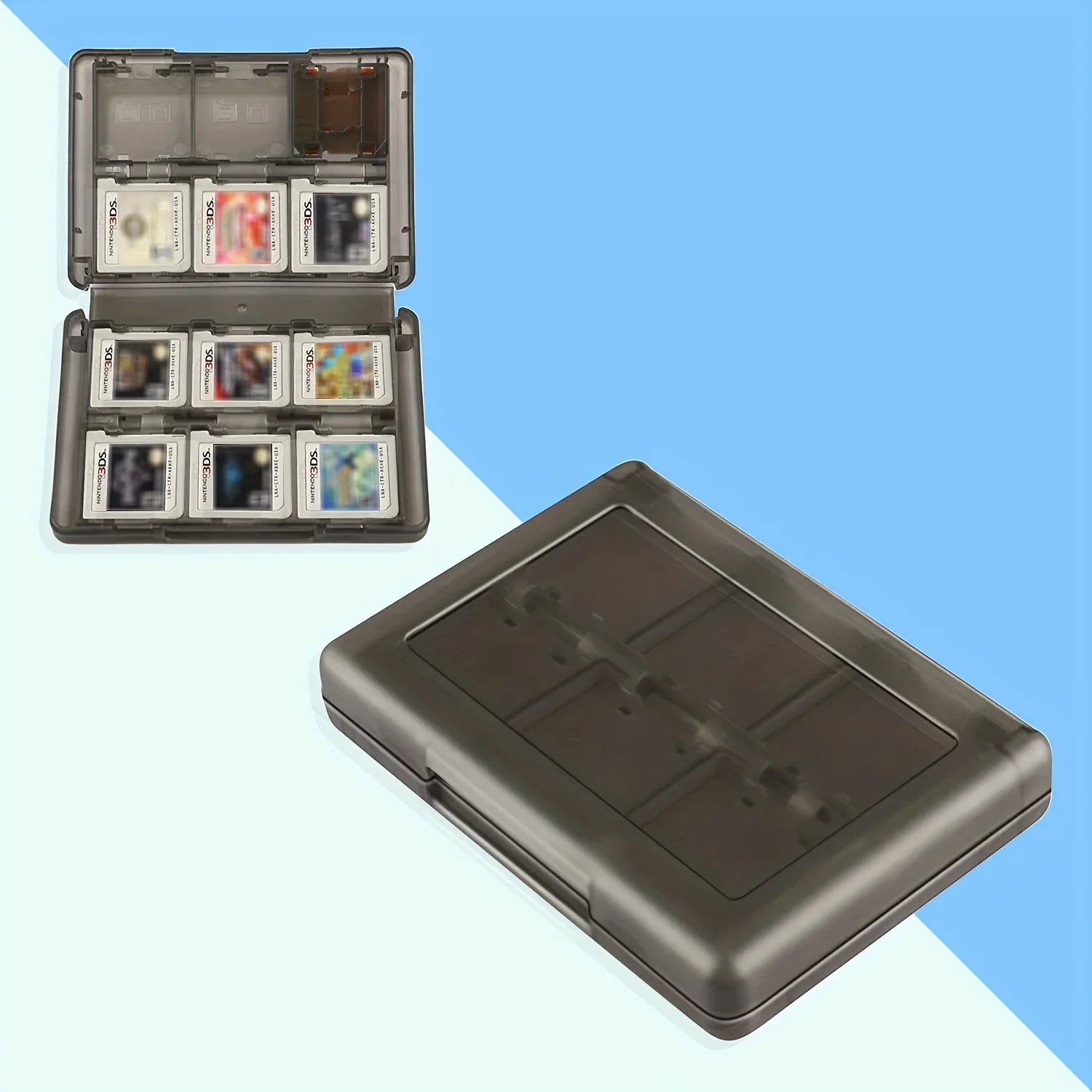 28-in-1 Game Card Case ABS Compact Holder for New 3DS/XL, DSi, DS & 2DS/XL - Durable Cartridge Storage Box Protecto