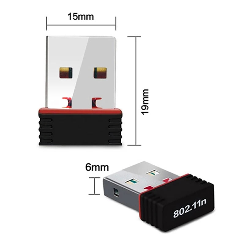 2.4Ghz Wireless Mini USB WiFi Adapter 150Mbps Ethernet Network Card USB 2.0 Receiver Dongle 802.11AX For PC Laptop Win 7 8 10 11