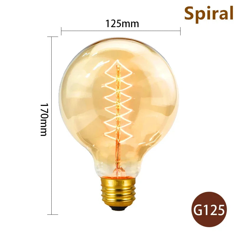 1–4PCS Vintage Edison Bulb E27 220V 40W ST64/G80/G95 Retro Filament Lamp