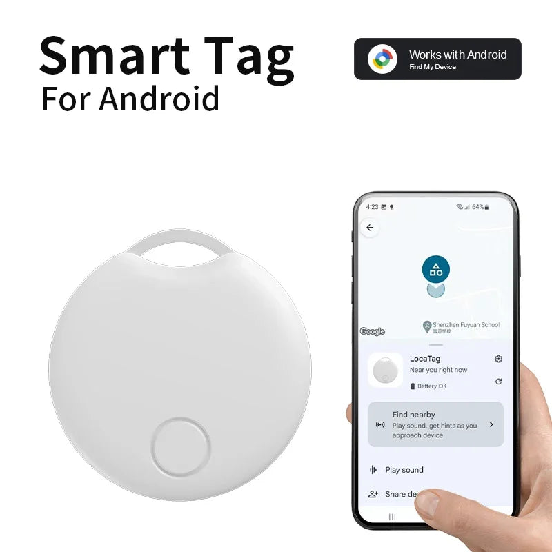 Android Smart Bluetooth Tracker – Google Find Hub Anti-Lost Key Finder Tag