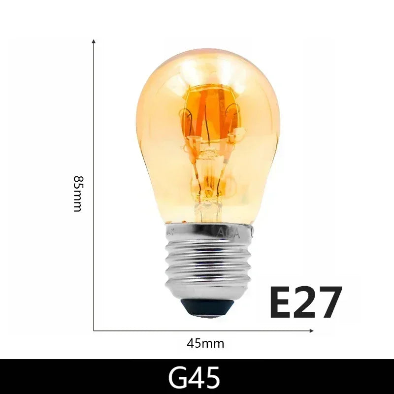 1-10PCS Vintage LED Spiral Filament Bulb E14/E27 4W Warm White Edison Lamp 220V