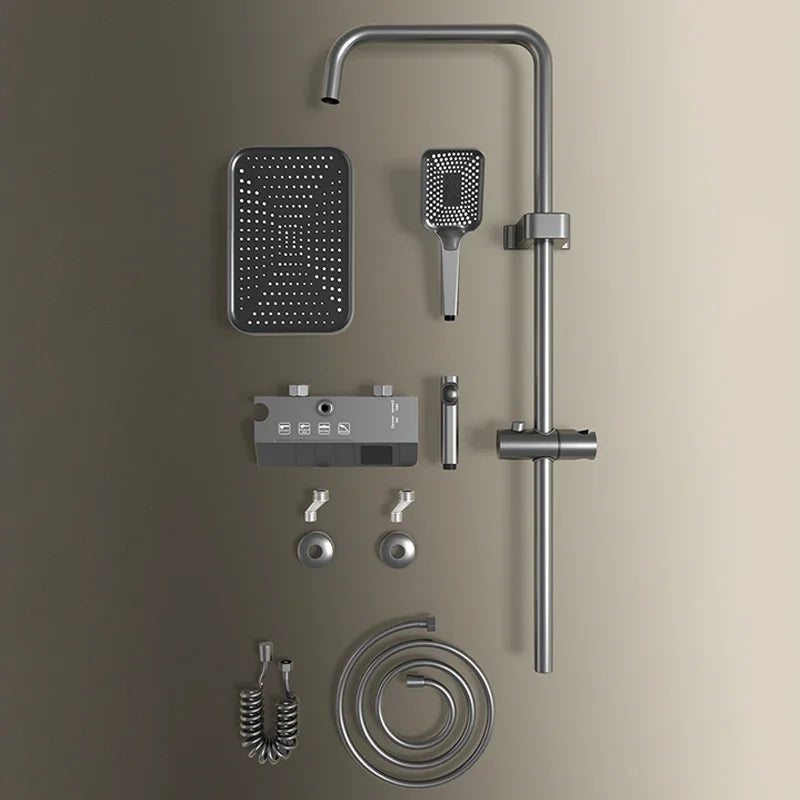 2025 NEW Upgrade Bathroom Shower Set with LED Display Piano Keys Bath Shower Rain Shower Complete Bathroom Accessories Brass