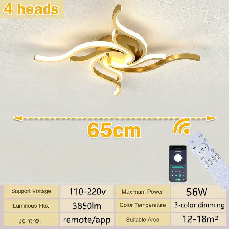 Remote Dimmable LED Ceiling Light 110–220V (3-Color Modern Lamp for Living & Bedroom)
