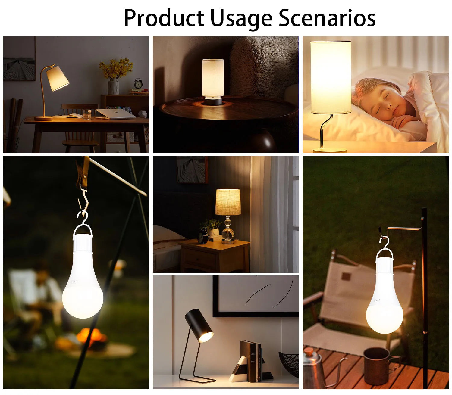Rechargeable Battery Operated A19 Light Bulb with Remote Control Dimmable, 15 Colors Selectable & 3 Timer, Non-Hardwired