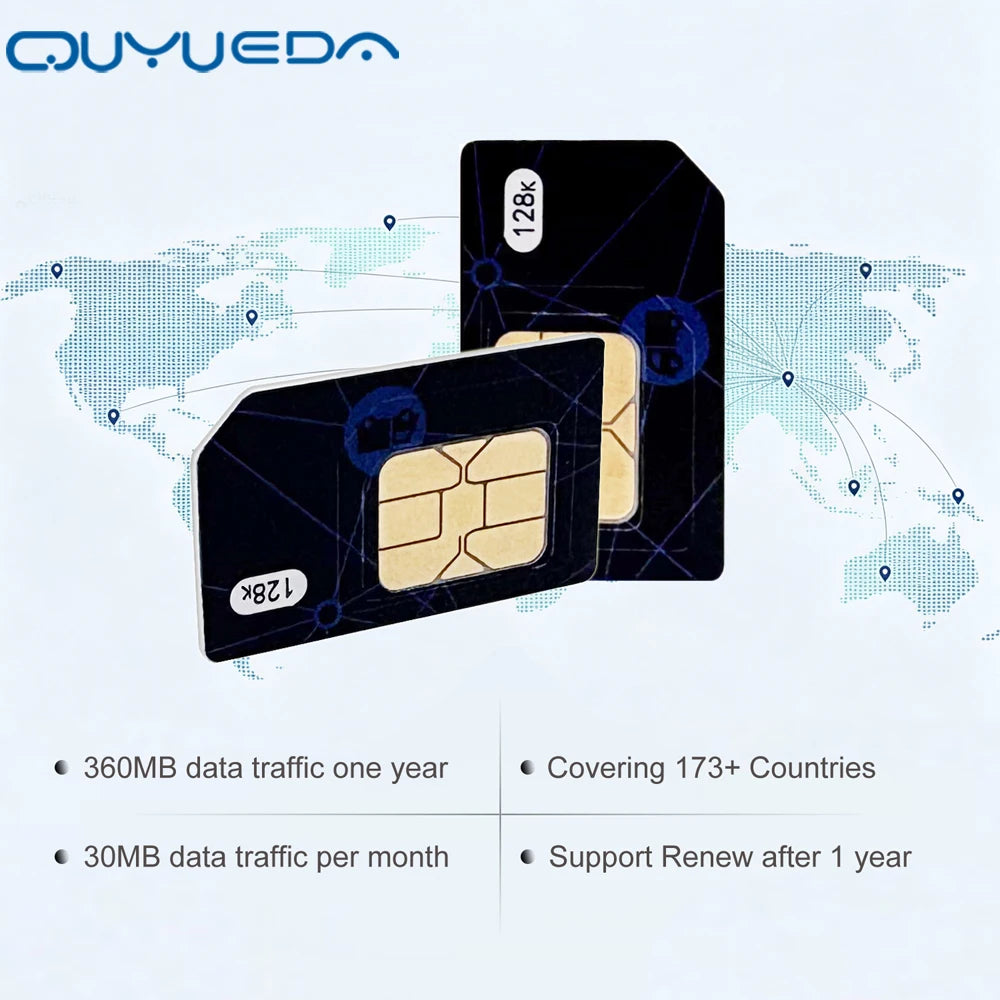 4G Sim Card Global Romaing Smart M2M IOT Card For GPS Tracker Collar Iot Device 360MB data 1 Year Internet Traffic Rechargeable