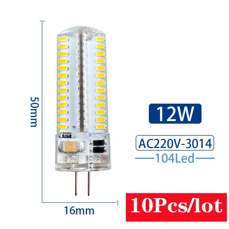 10PCS G4/G9 LED Corn Bulbs AC220V – 3W to 12W 360° Halogen Replacement Lamps