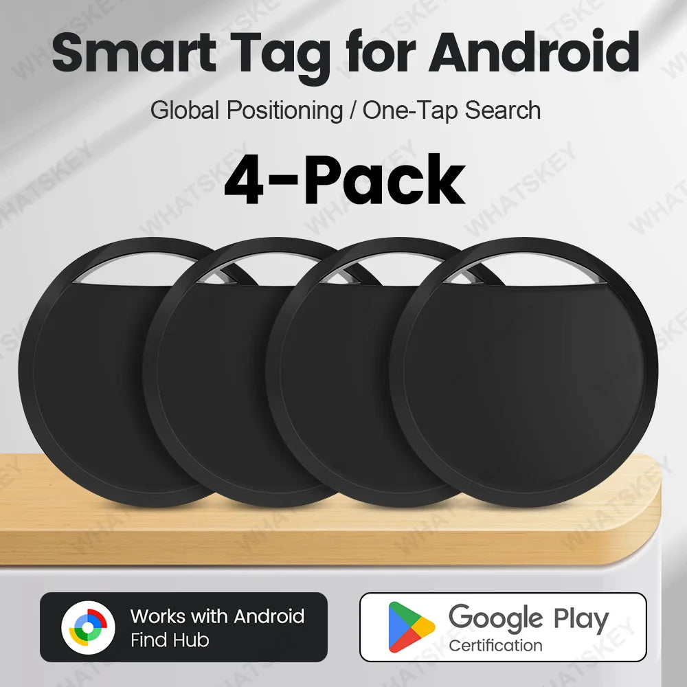 Bluetooth Android GPS Tracker – Smart Anti-Lost Tag for Keys, Bike & Pets (4-Pack)