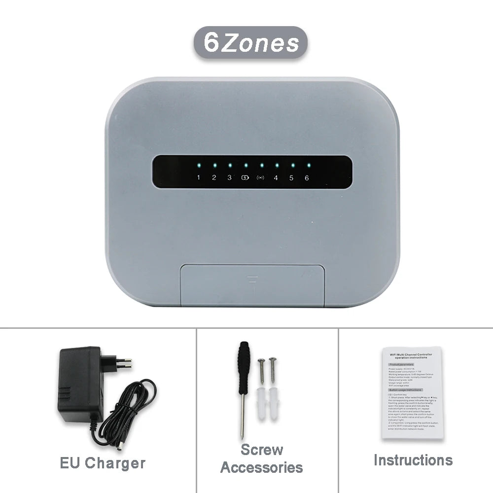 WiFi Tuya Smart Sprinkler System 6 Zone Or 8 Station Garden Irrigation Controller Water Valve Timer for Automatic Watering