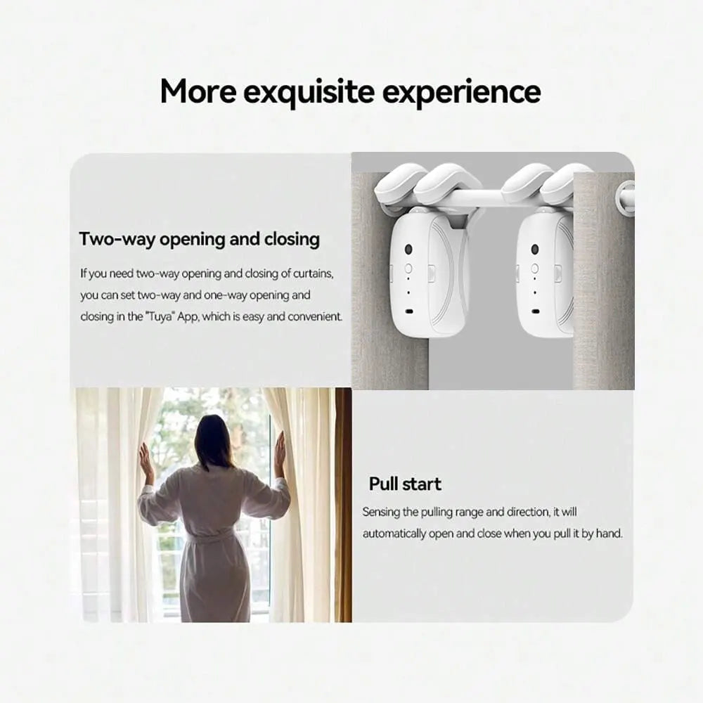 WIFI Smart Electric Curtain Robot Remote Control&Voice&APP control For Roman  Curtains Track Work With Alexa Google Home