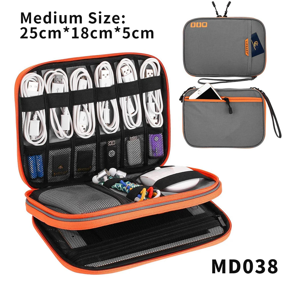 Electronic Accessories Storage Bag Travel Case,Cable Organizer Bag Gadget Carry Bag For Cables,Power,USB Flash Drive, Charger