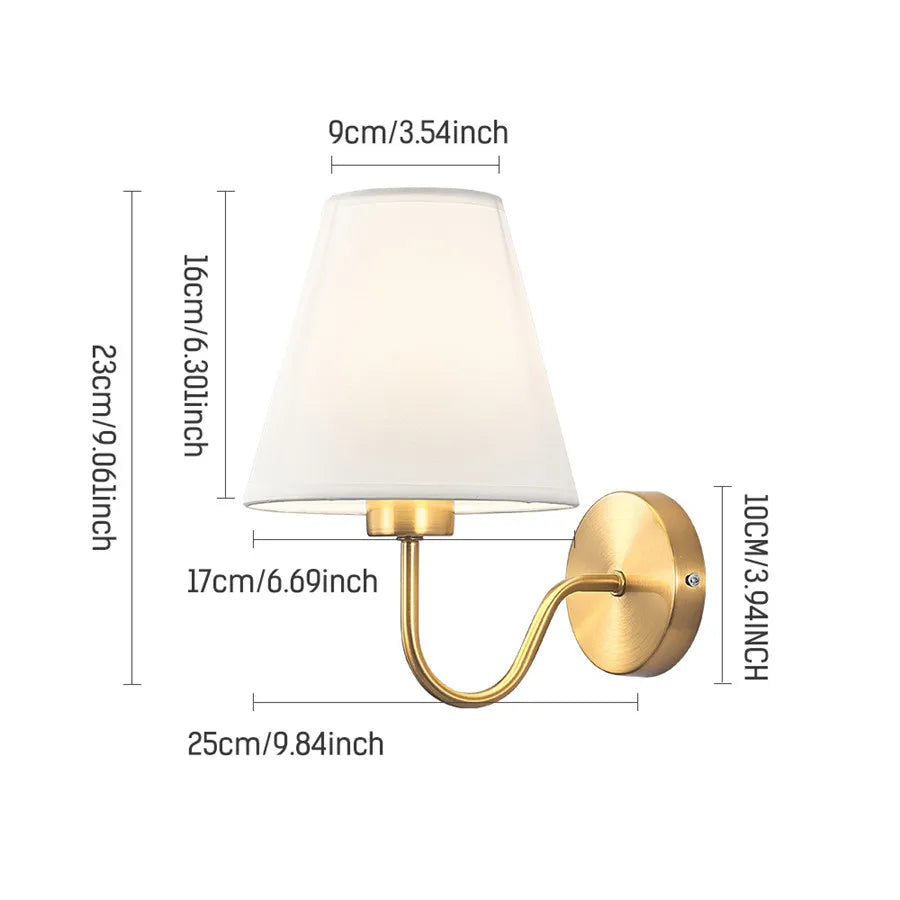 Nordic Fabric Lampshade Wall Lamps House Corridor Hallway Wall Sconce Lamp Living Room Bedroom Wall Lights Bedside Wall Lamp E27