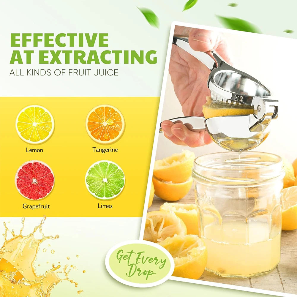 LMETJMA Premium Lemon Squeezer Zinc Alloy Manual Press Juicer Lime Squeezer for Lemon Citrus Orange Fruit JT217