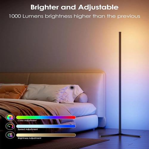 2PCS Smart RGBIC Corner Floor Lamp (160CM) – APP & Remote Control with Music Sync for Living Room