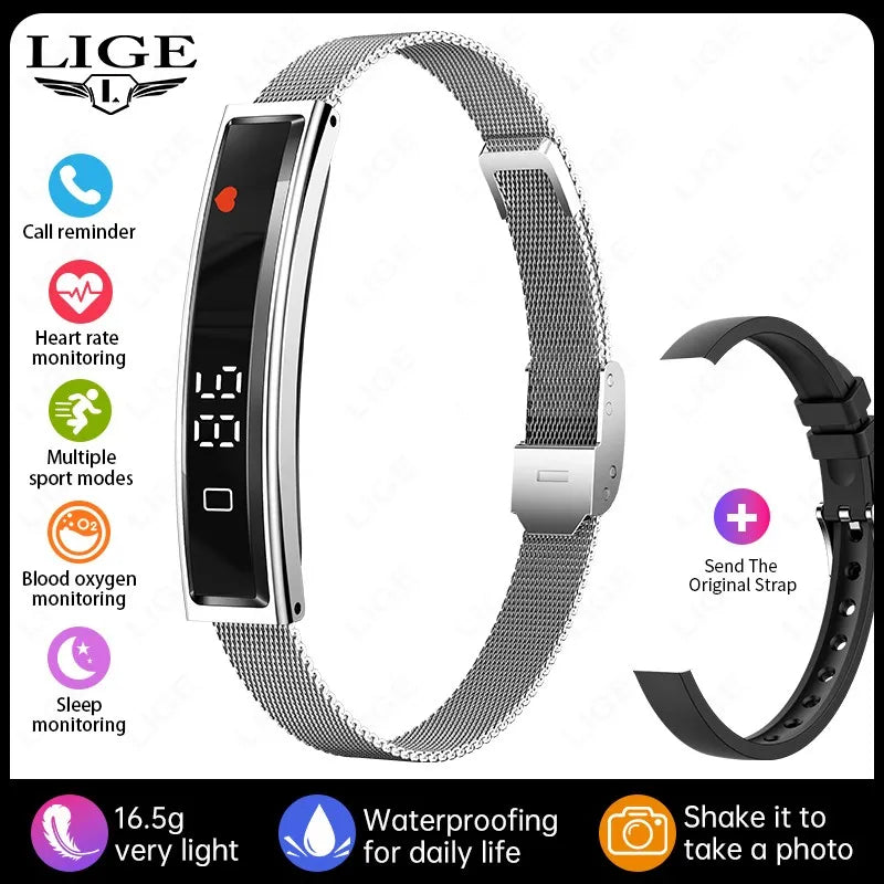 Smart Health Bracelet: Fitness & Health Tracker with Stress and Heart Rate Monitoring.