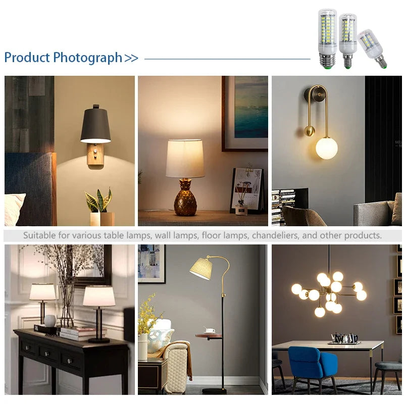 10pcs/lot E27 LED Bulb Lamps E14 Corn Light  24 36 48 56 69 72leds High Brightness Lampada 220V SMD 5730 Bombillas Home Lighting