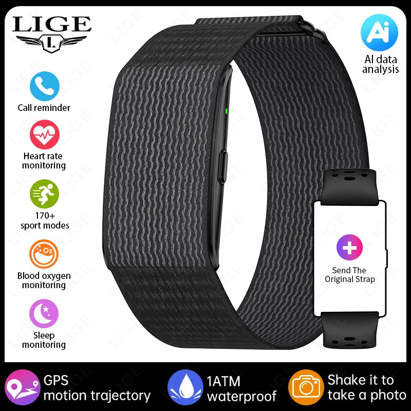 New No Screen Smart Watch Men GPS Running Trajectory Ultra Light Bracelet Blood Oxygen Heart Rate 24H Health Band Sports Watches