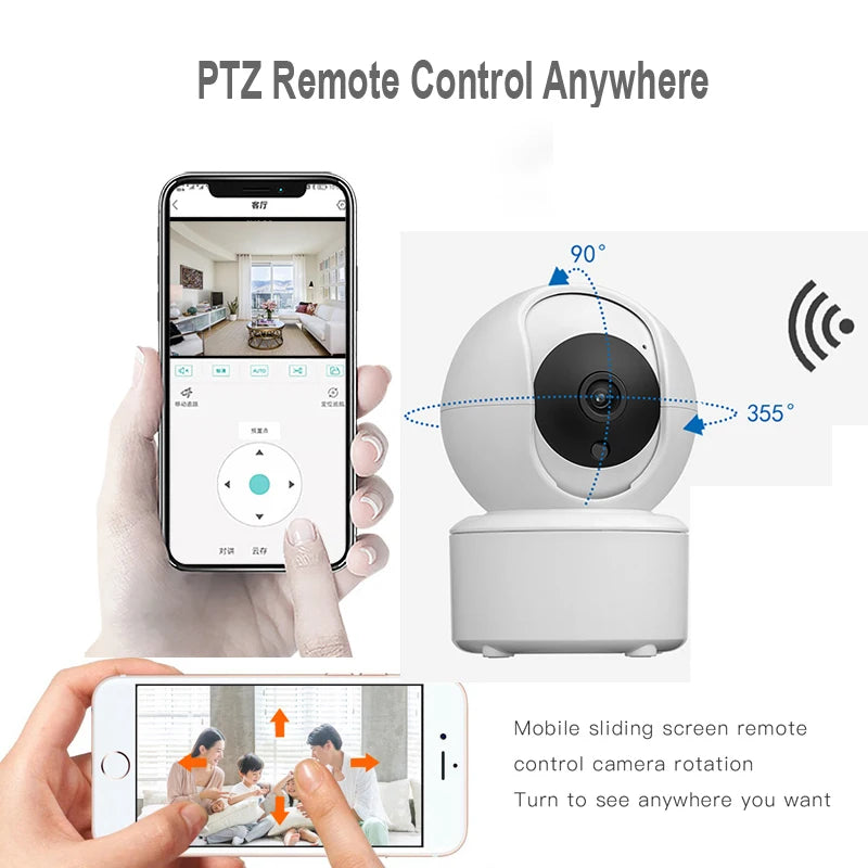 JIENUO PTZ IP Camera Wifi Human Detect Auto Tracking Security Surveillance Indoor Night Vision Cloud Wireless HD Home Cam Onvif