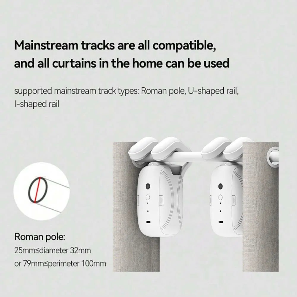 WIFI Smart Electric Curtain Robot Remote Control&Voice&APP control For Roman  Curtains Track Work With Alexa Google Home