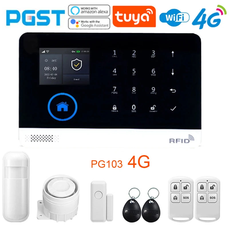 نظام إنذار ذكي PGST - جهاز أمني للكشف عن الحركة والدخان بتردد 433 ميجاهرتز