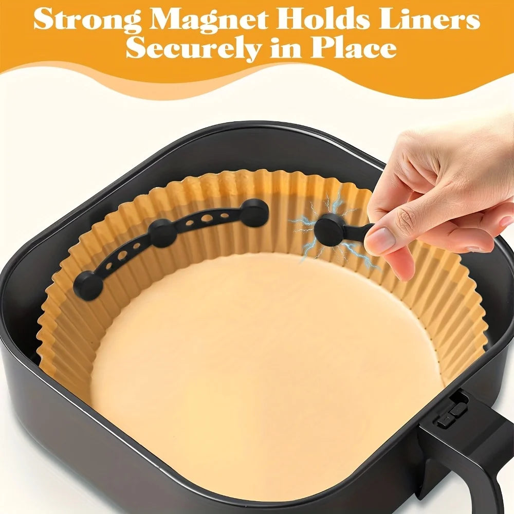 6pcs/2sets Magnetic Silicone Buckles for Air Fryer - Non-Stick Parch Clips, Magnetic Fasteners, Compatible with /Air Fryer Ovens