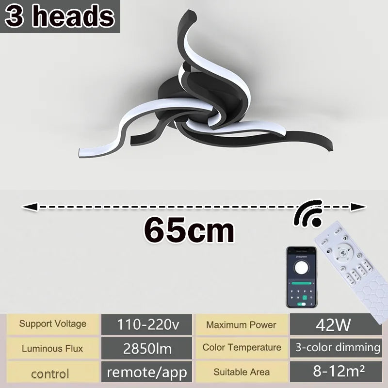 Remote Dimmable LED Ceiling Light 110–220V (3-Color Modern Lamp for Living & Bedroom)