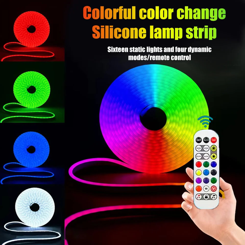 BEIMU TUYA WIFI LED Neon Strip Lights RGBIC Waterproof Voice Control Support Smart Life/Alexa For Home Outdoor Shop Decoration