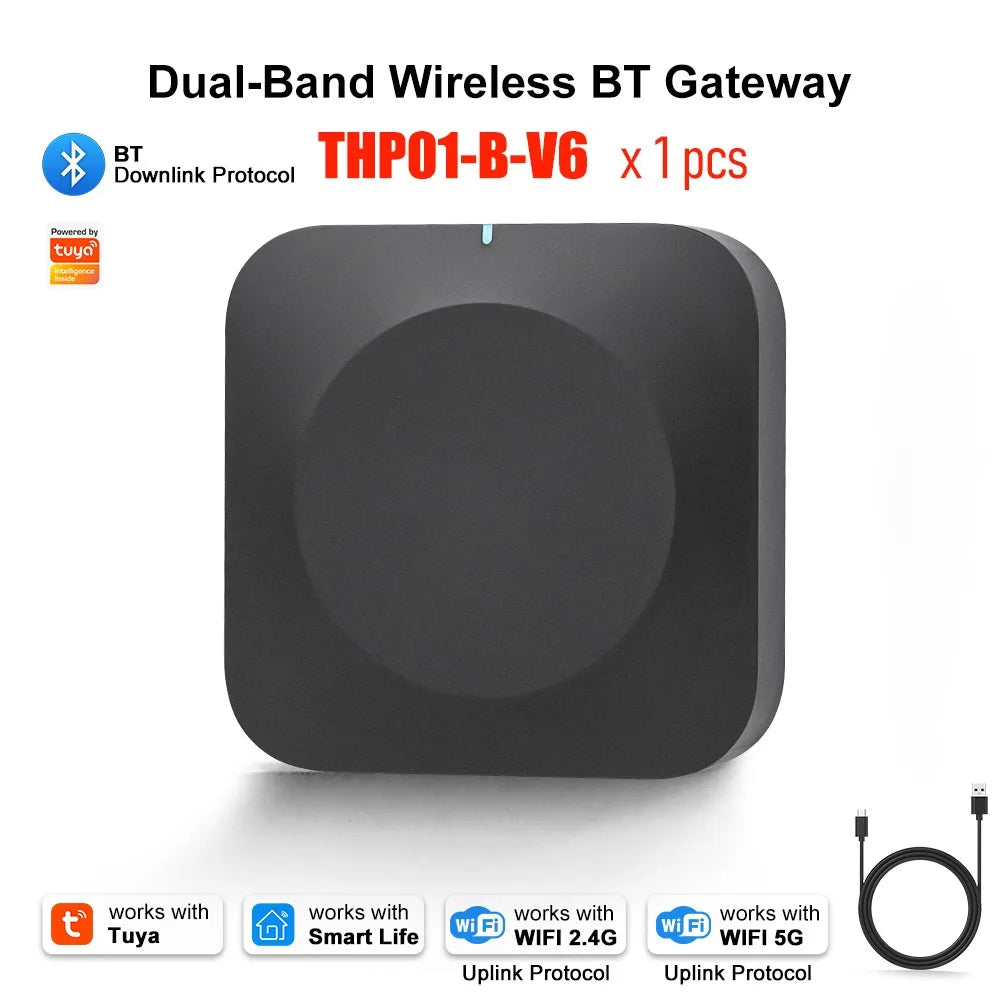 Tuya Zigbee Bluetooth Gateway, 2.4G/5G WiFi Hub, Local Automation, 40m Range, Works with Tuya Smart Life for Whole Home Control