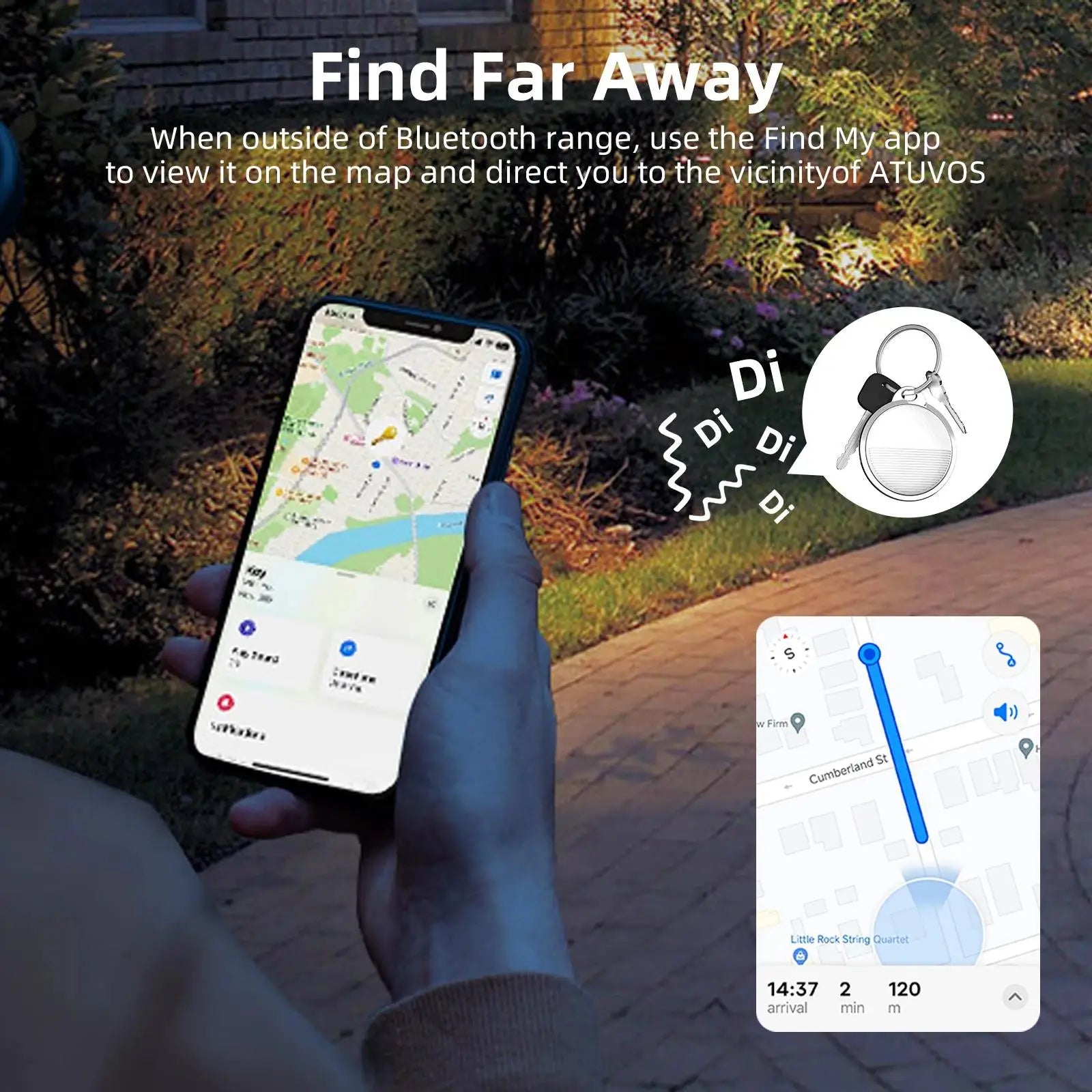 Bluetooth Smart Tag for Apple Find My – Item Tracker for Keys, Bags & Pets