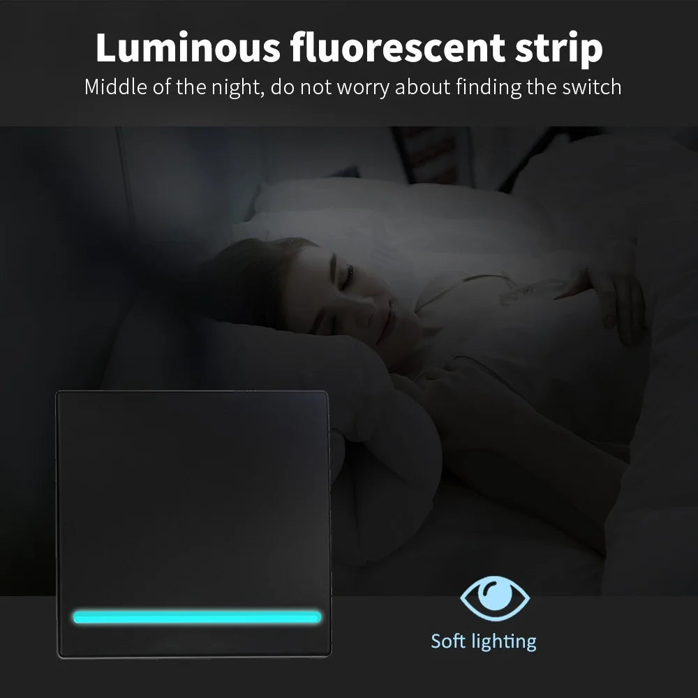 Remote 86 smart remote control switch AC110v 220v 10A relay LED lamp switch household RF433Mhz 1/2/3 gang wireless switch