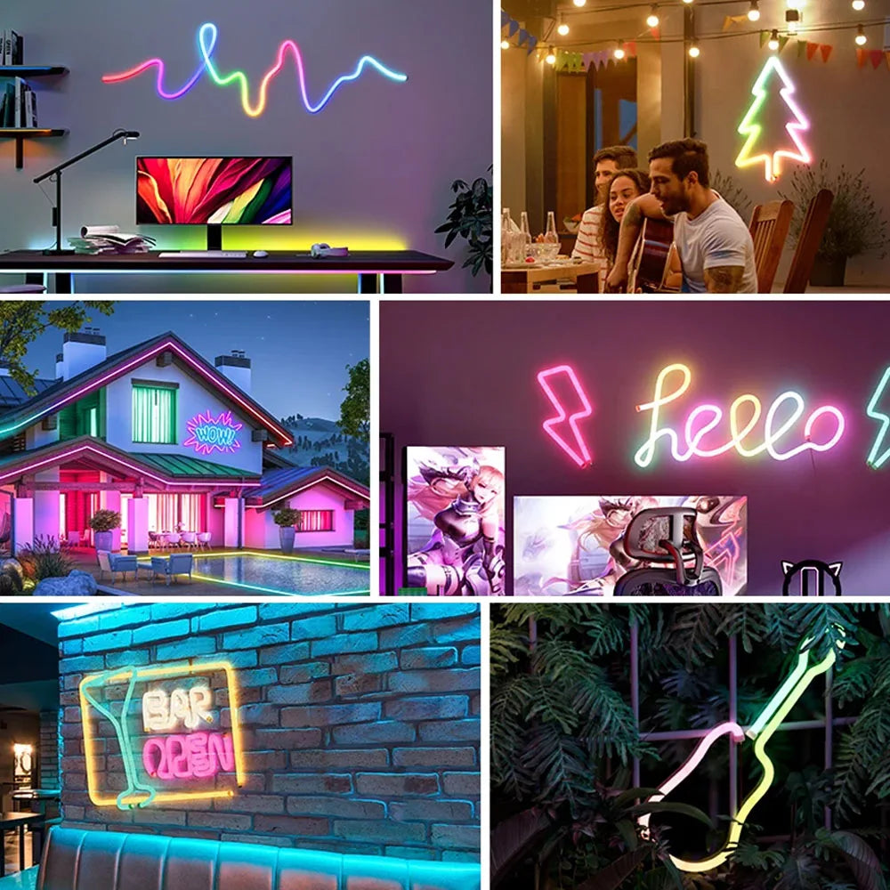 WS2812B LED Strip Neon Light 360 Degree Round Reticulate Pattern DC5V WS2811 RGB IC Smart Pixel Addressable Tape 50 Leds/m IP67