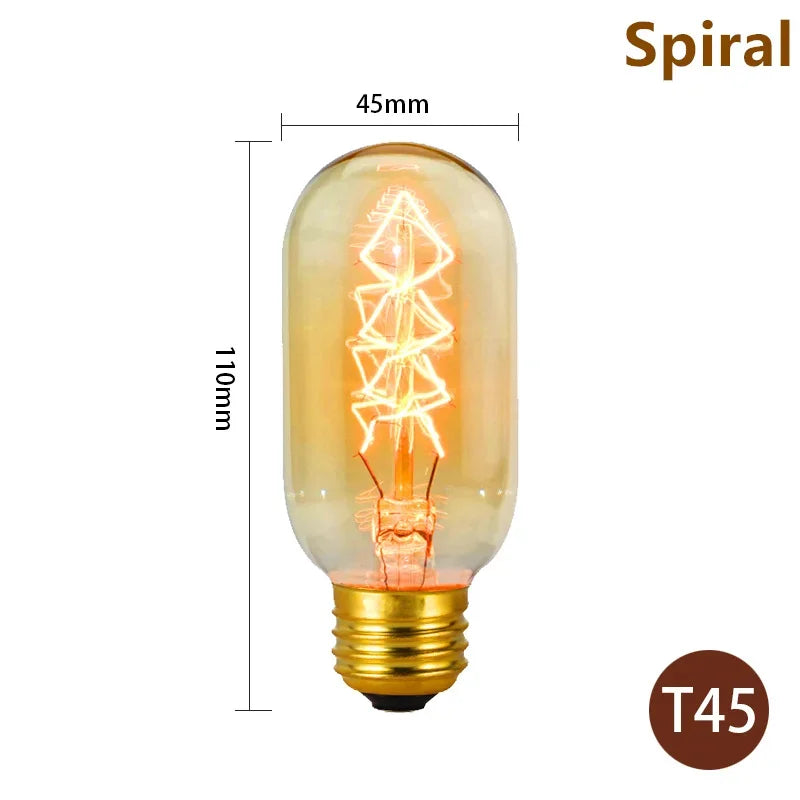 1–4PCS Vintage Edison Bulb E27 220V 40W ST64/G80/G95 Retro Filament Lamp