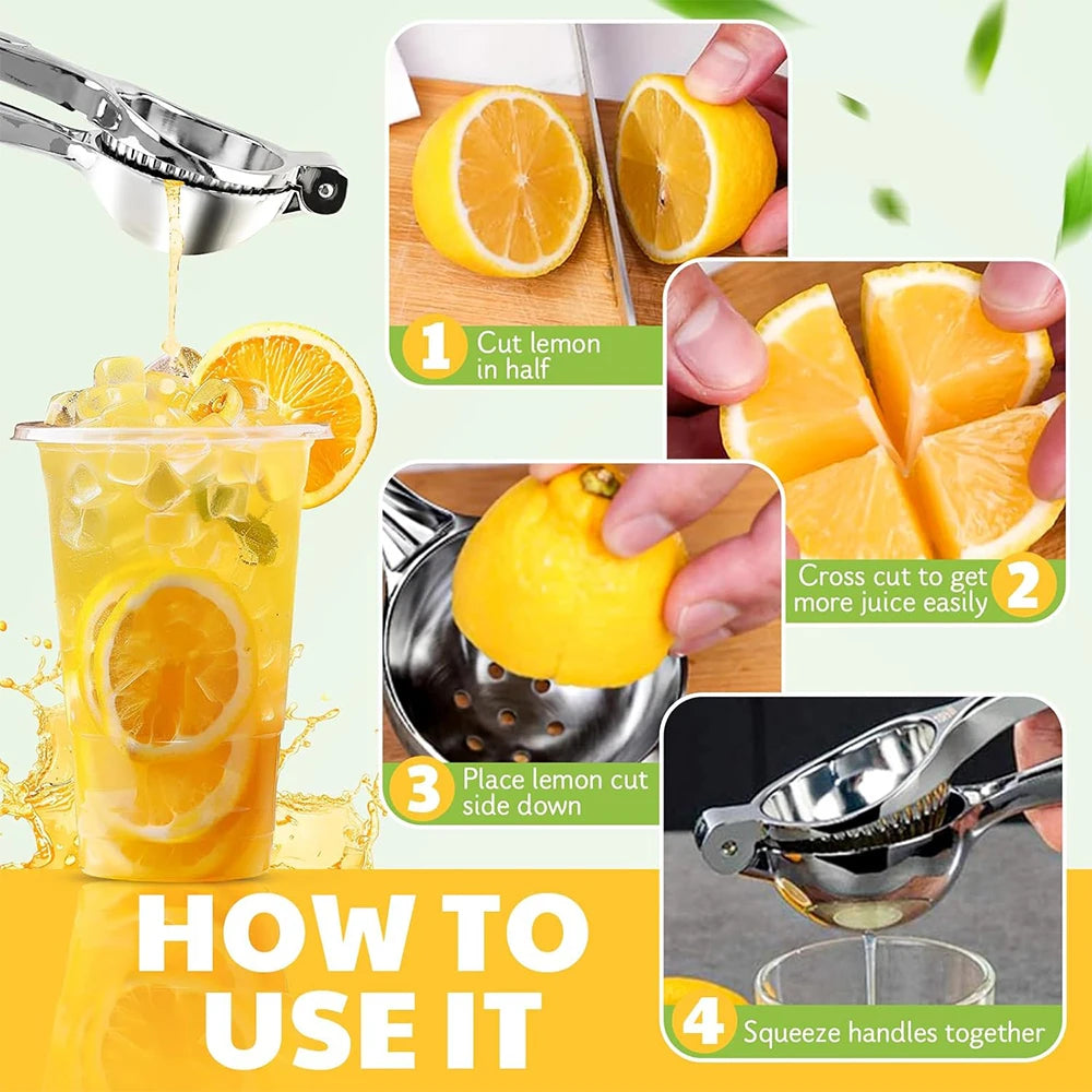 LMETJMA Premium Lemon Squeezer Zinc Alloy Manual Press Juicer Lime Squeezer for Lemon Citrus Orange Fruit JT217