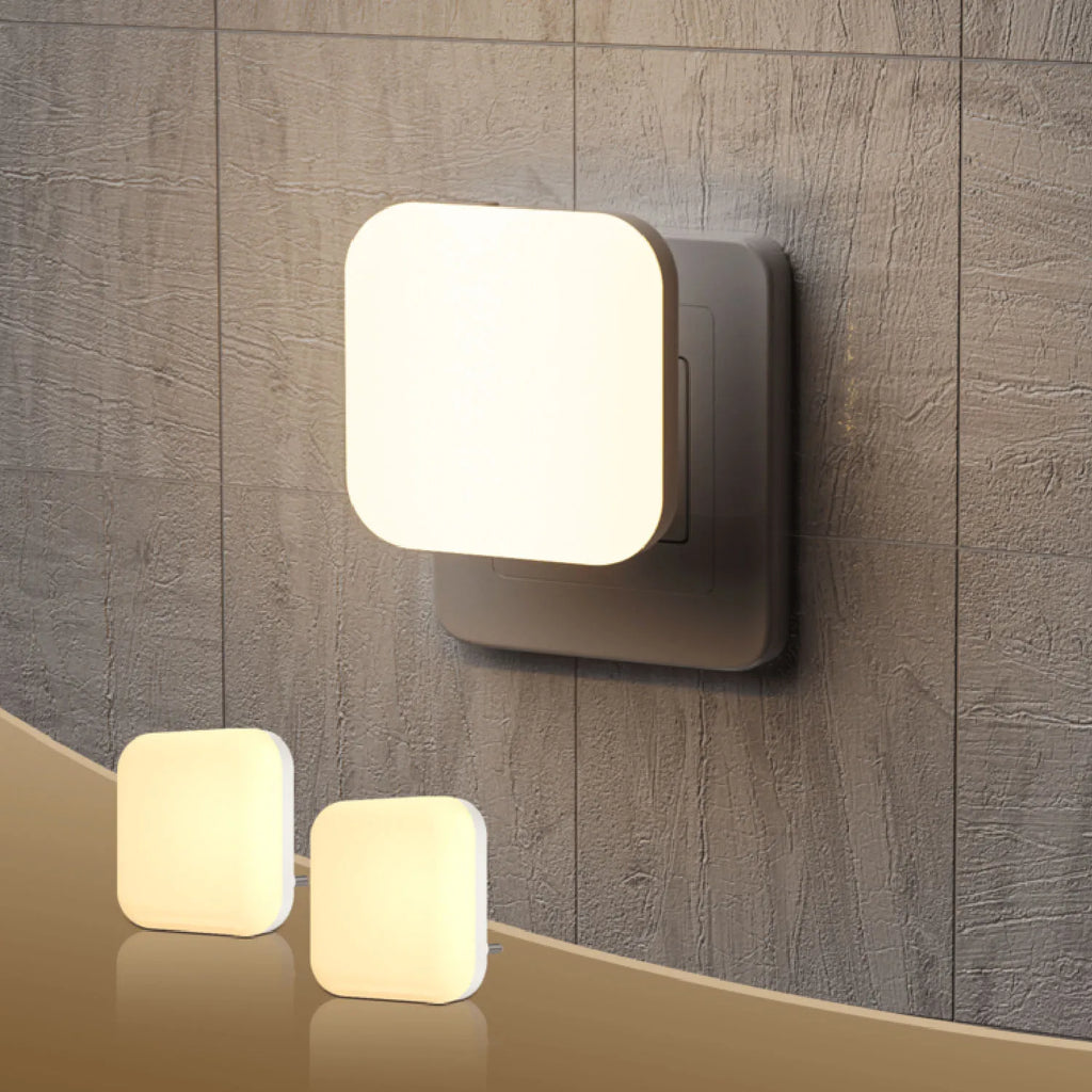 Dimmable Night Light With Auto On/Off Sensor Plug In Warm Light Energy Saving Slim Design Bedrooms, Bathroom, Stairs, Hallways