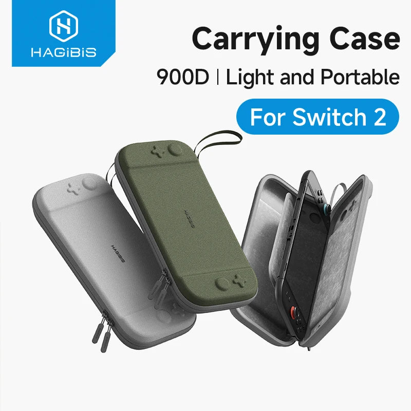 Hagibis Portable Carrying Case for Switch 2 Traveling Bag Hard Shell NS Accessories Protective Cover 10 Games Cartridge NS2 Case