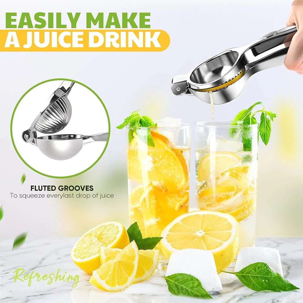 LMETJMA Premium Lemon Squeezer Zinc Alloy Manual Press Juicer Lime Squeezer for Lemon Citrus Orange Fruit JT217